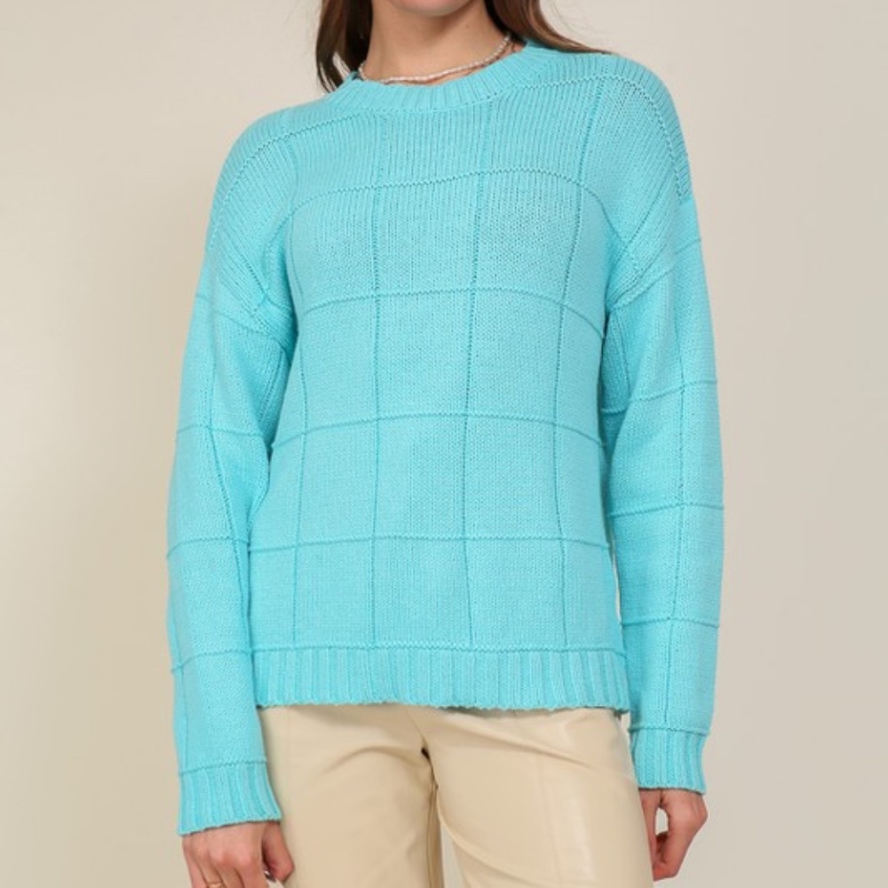 Turquoise crewneck sweater